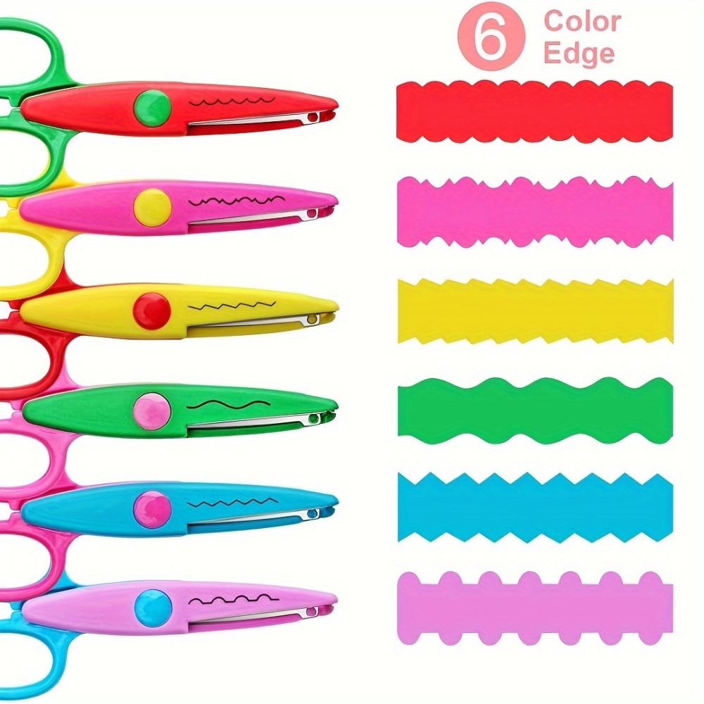 Art Craft 4 Years Old - 6Pcs/Set Decorative Wavy Scissors - PP