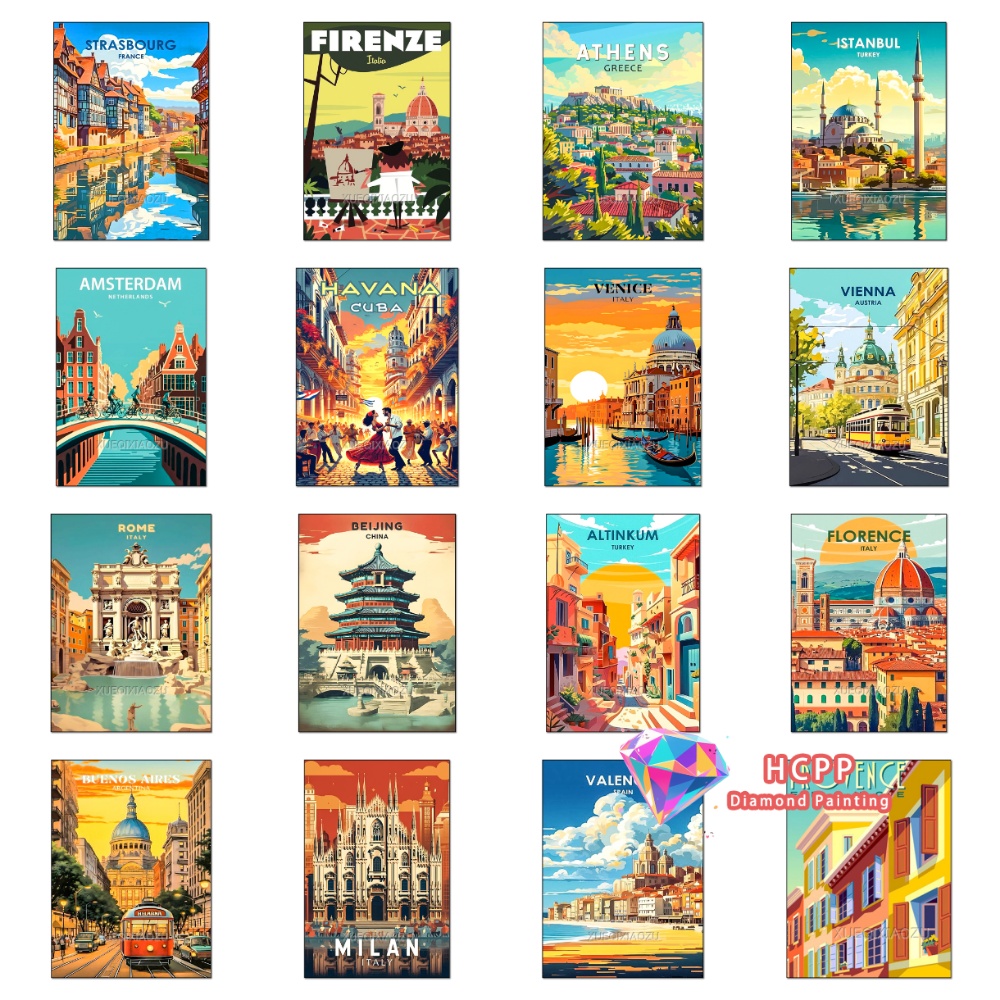 Unique Art Craft - Urban Architecture Landscape Diamond Painting Kit