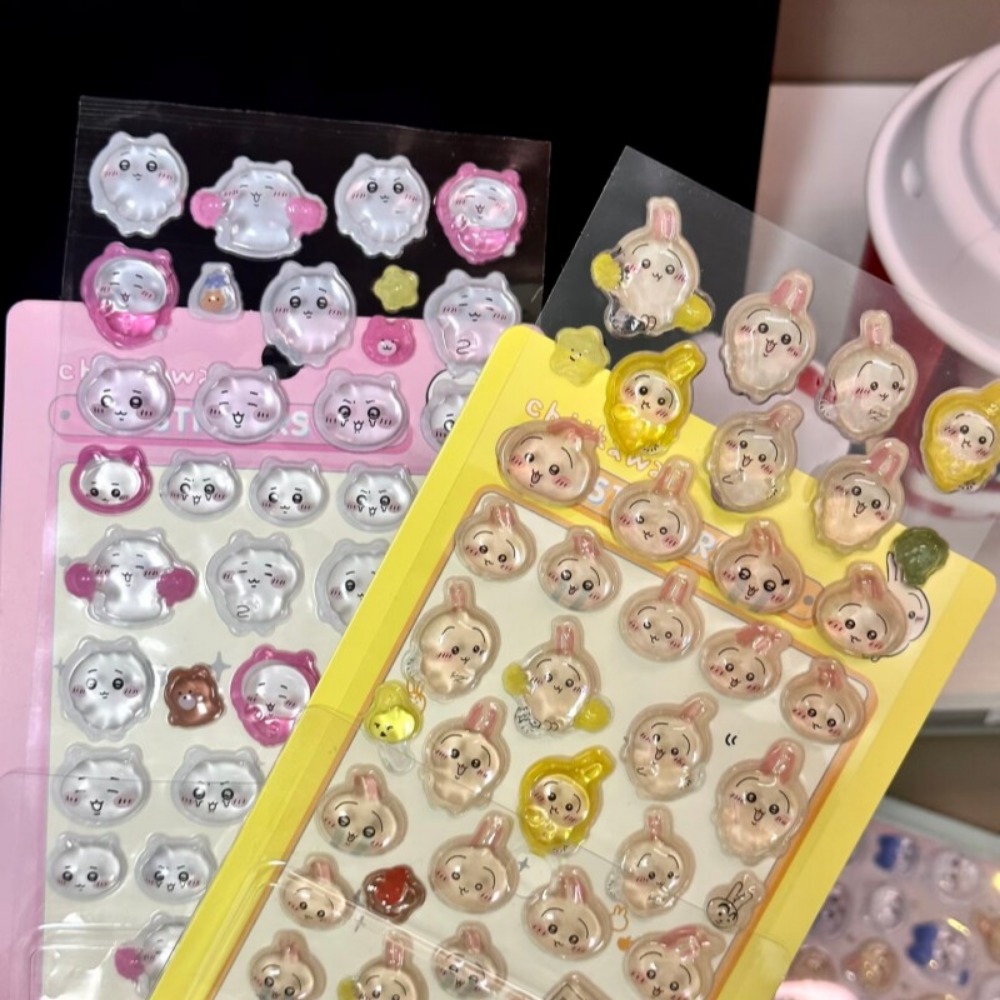 Art Craft Journals - Cute Chiikawa 3D Crystal Embossed Stickers