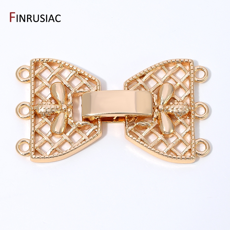 Art Craft Diy - 14K Gold Plated Brass 3-Row Pearl