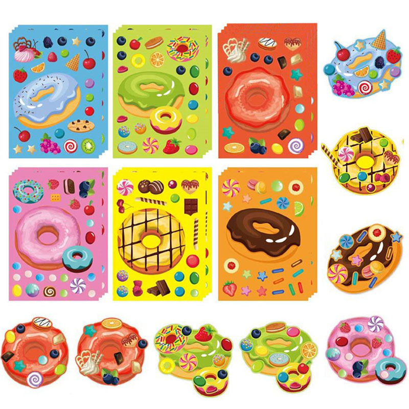 Art Craft 4 Years Old - Make a Face Donut Stickers for