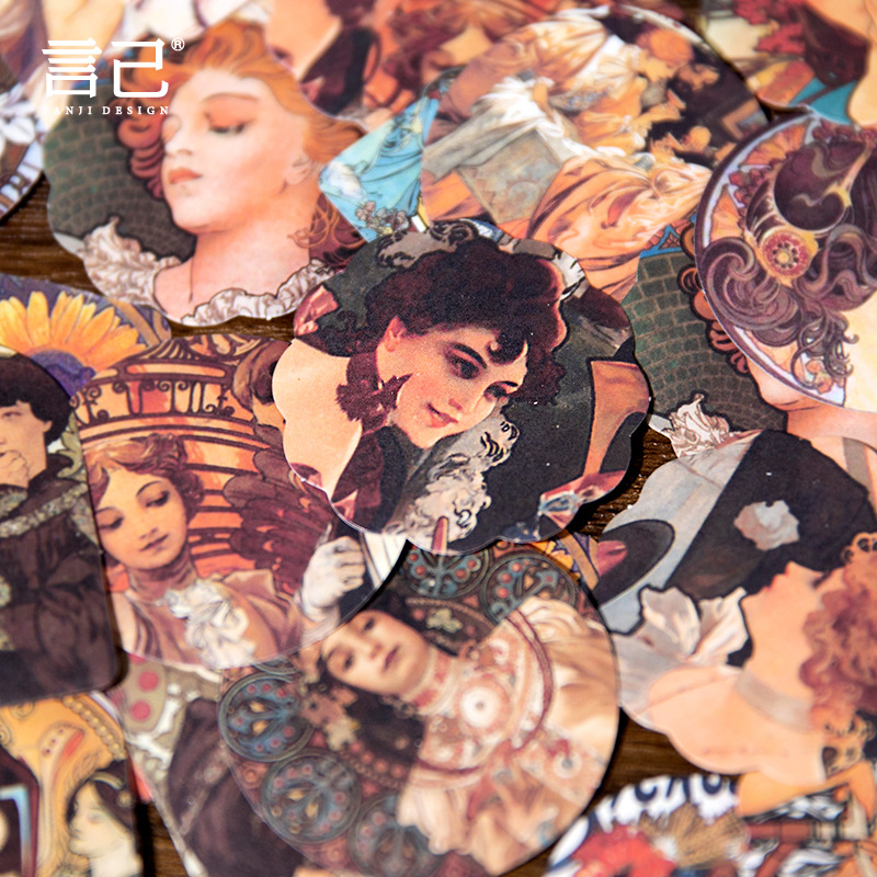 40 Sheets Mucha Themed Sticker - đánh giá và giá Art Craft Journals