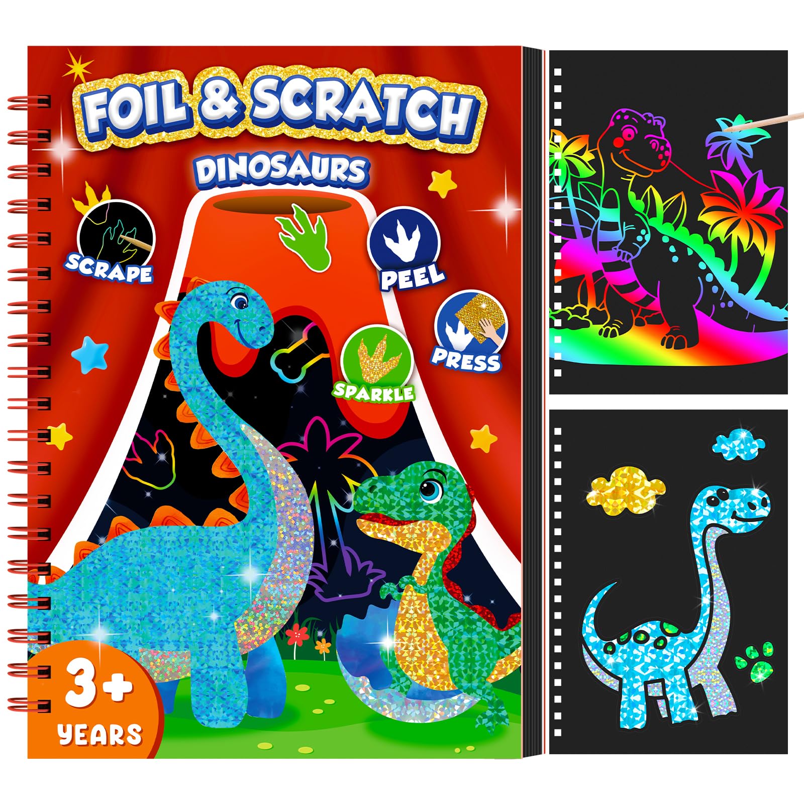 Dinosaur Scratch Art Book for  - đánh giá và giá Art Craft Kits For Kids