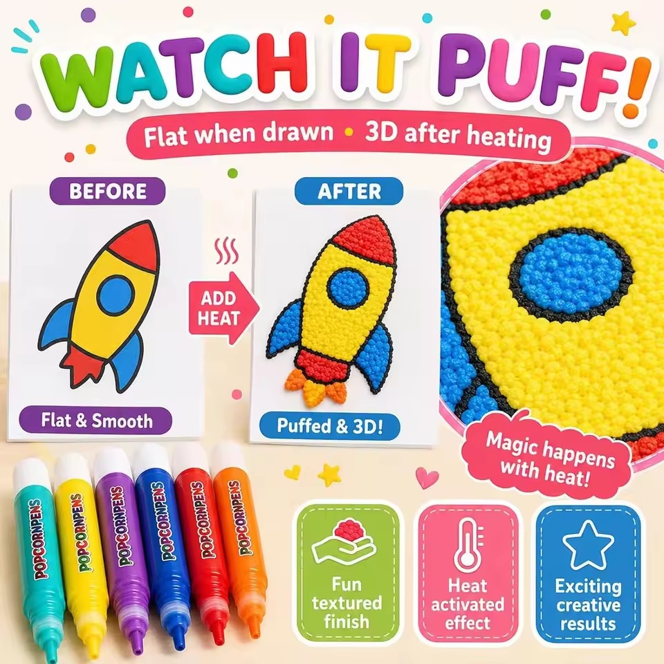 Puffy Popcorn Pen Set, Smooth  - đánh giá và giá Art Craft Journals