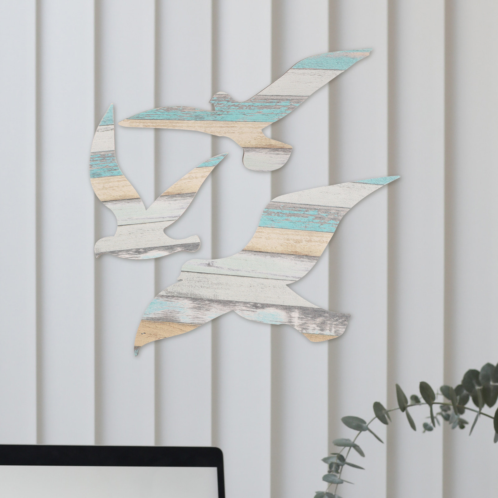 3Pcs Wooden Seagulls Wall Art  - đánh giá và giá Art And Craft For Nursery