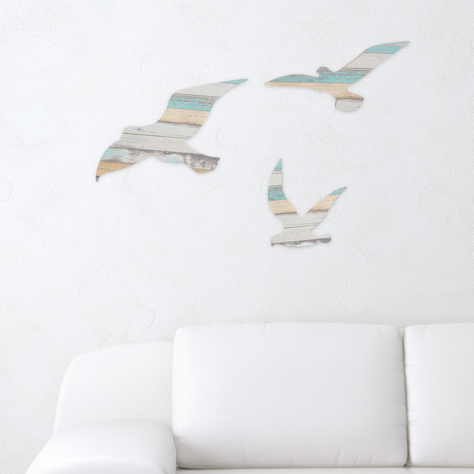 3Pcs Wooden Seagulls Wall Art  - đánh giá và giá Art And Craft For Nursery