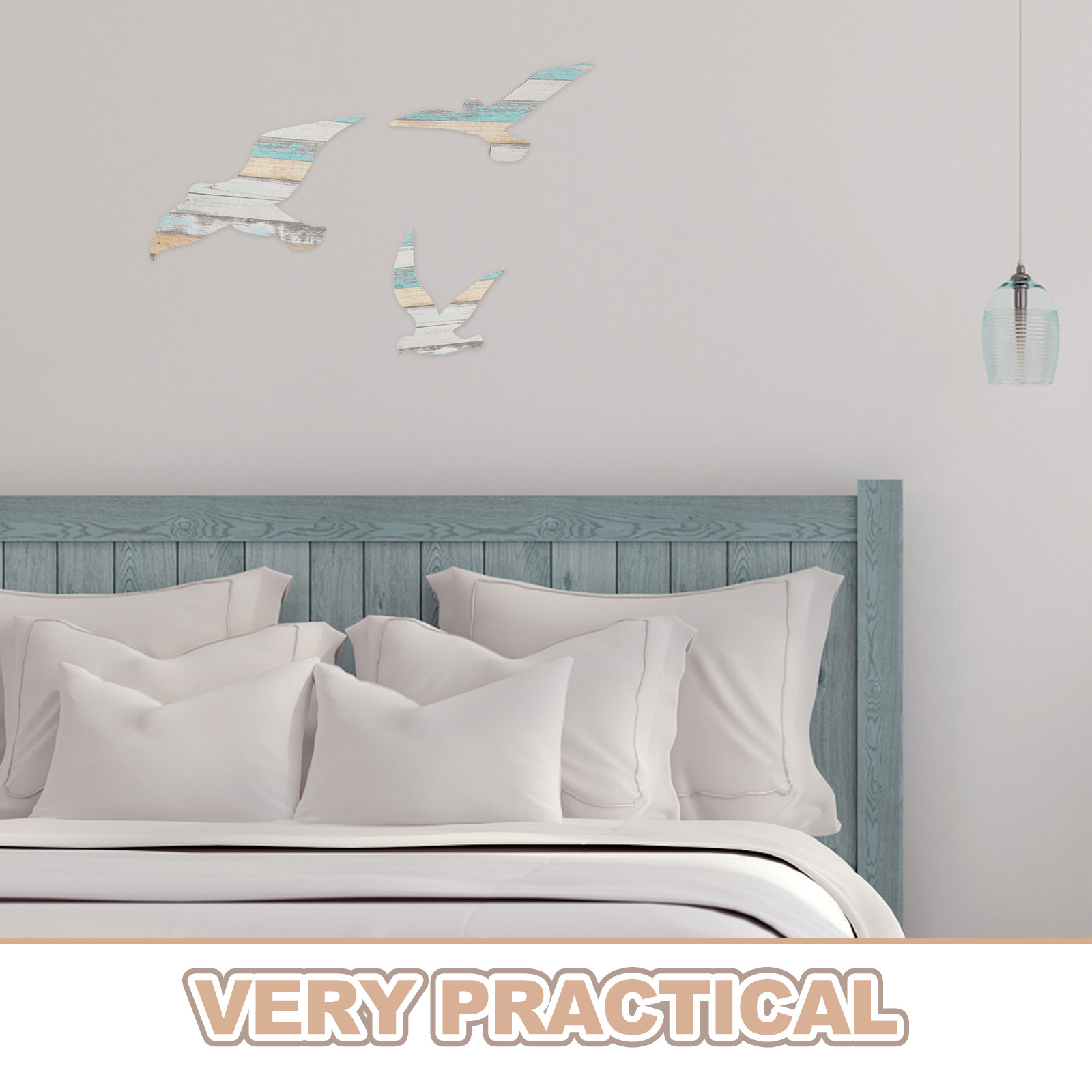 3Pcs Wooden Seagulls Wall Art  - đánh giá và giá Art And Craft For Nursery