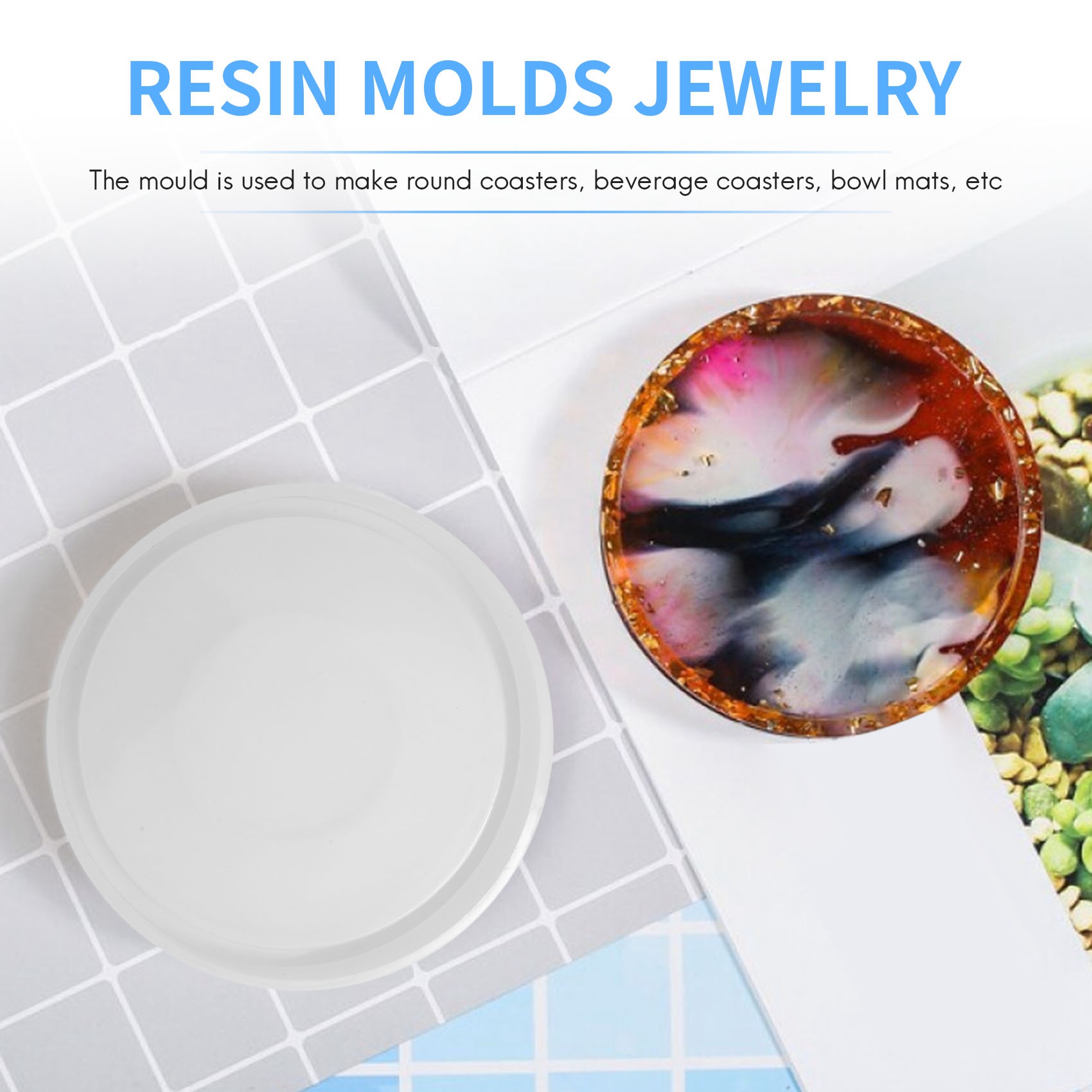 ABQR 4 Pack Big Diy Round Coas - đánh giá và giá Resin Casting Mold