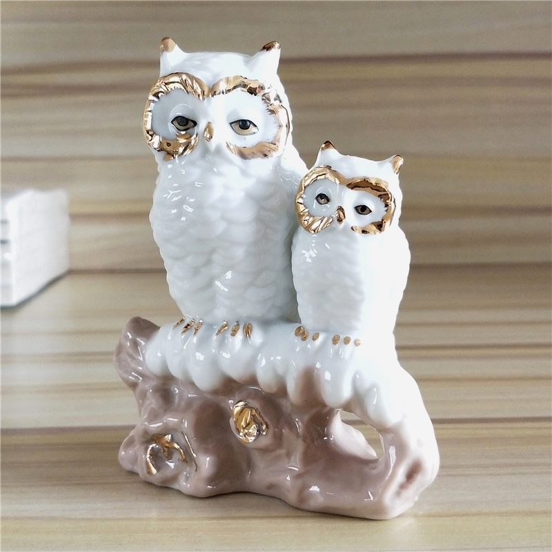 Gilt Porcelain Mother Owl Figu - đánh giá và giá Art Craft Mother'S Day