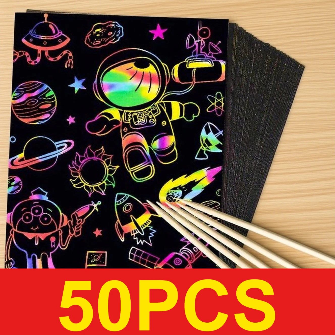 50 pcs Scratch Paper Kids Rain - đánh giá và giá Art Craft Kits For Kids