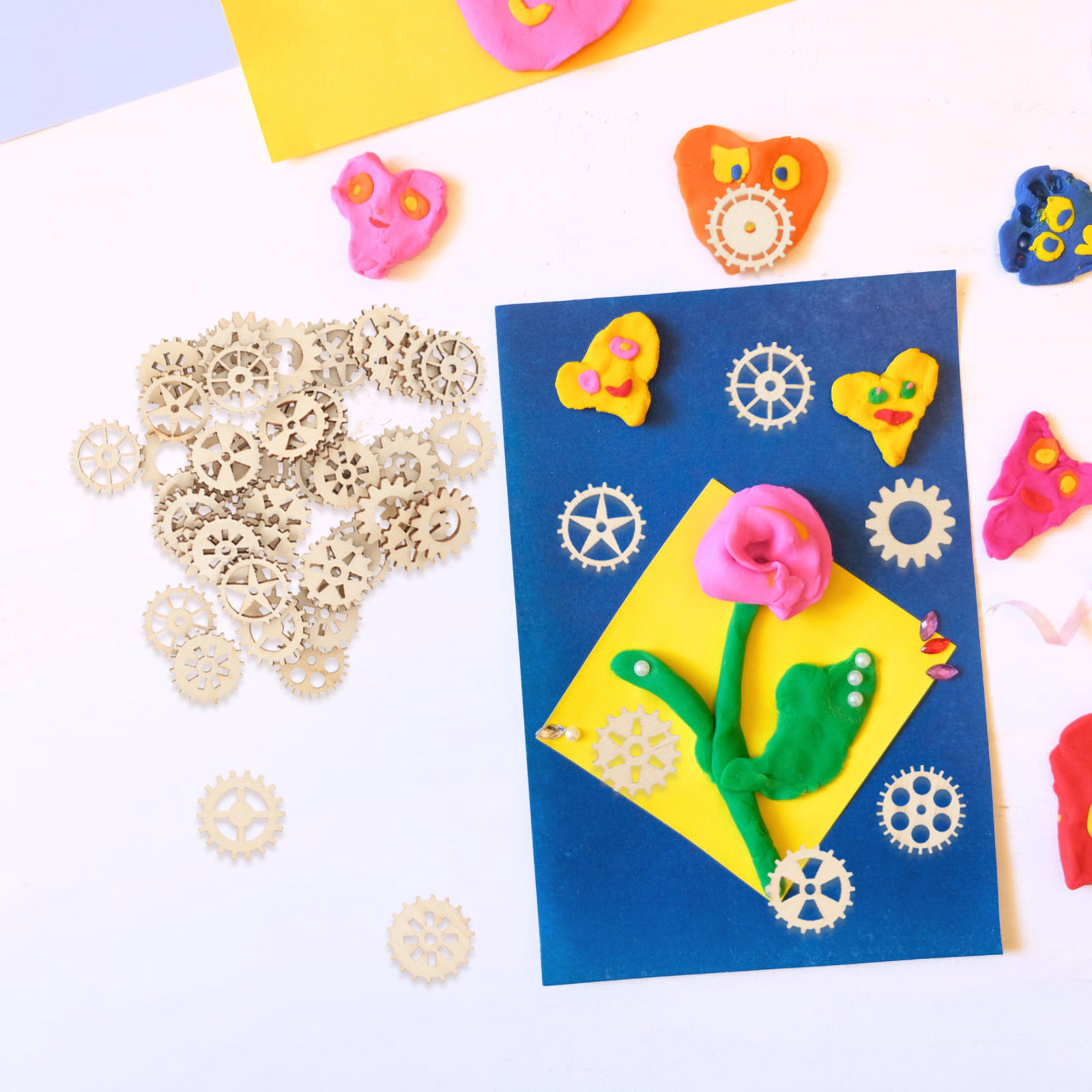 100Pcs Wooden Gear Craft Kit N - đánh giá và giá Art And Craft For Nursery