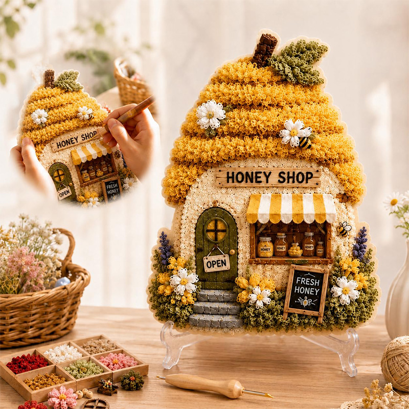 3D Mushroom House Poke Art DIY - đánh giá và giá Art Craft Diy