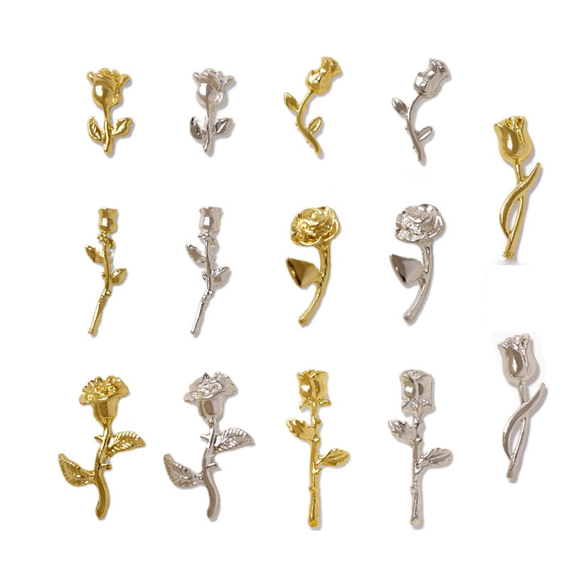 10 Chiếc 3D Hoa Hồng Móng Tay  - đánh giá và giá Unique Art Craft