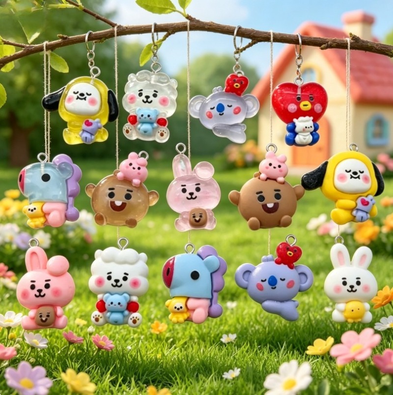 7pcs BT21 Resin Cartoon Charm  - đánh giá và giá Art Craft Diy