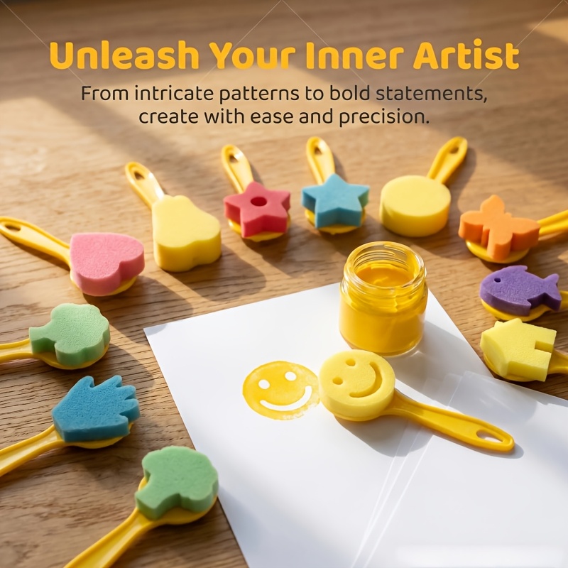 12Pcs Art Painting Sponge Brus - đánh giá và giá Art Craft Activities